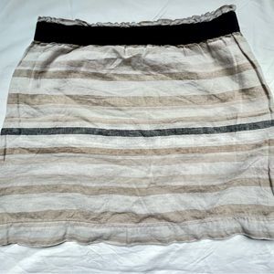 Ann Taylor Loft stripped black snd tan short skirt size small